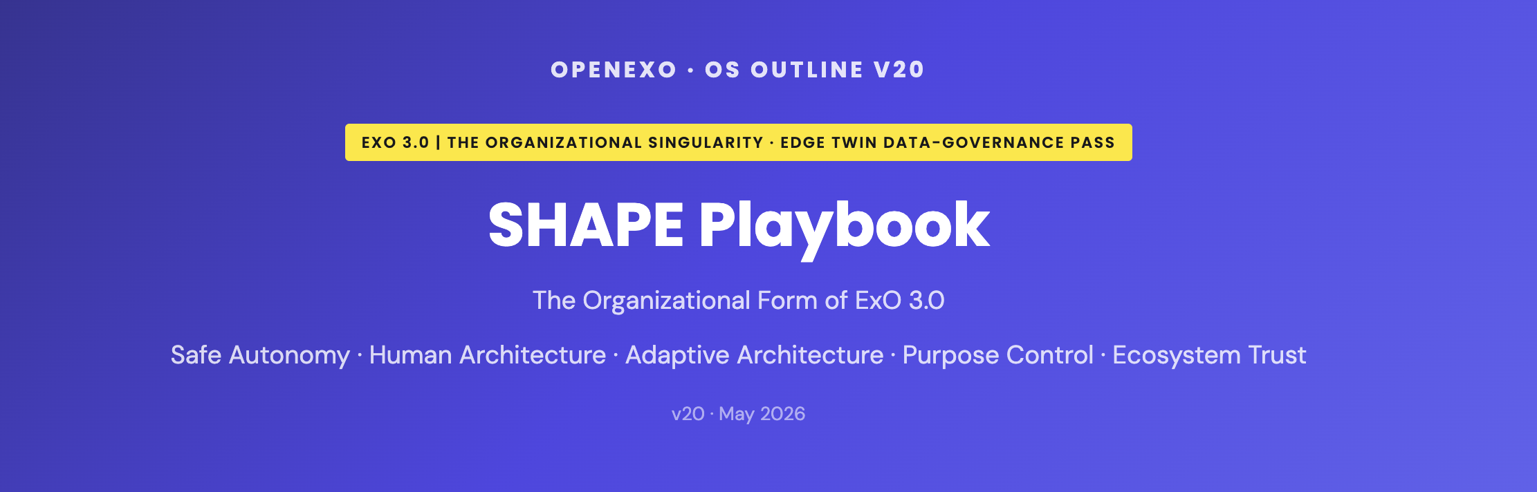 SHAPE Playbook (v20)